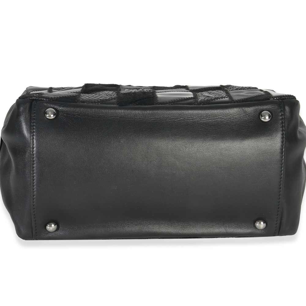 Chanel Black Lambskin Python Patchwork Shoulder B… - image 5